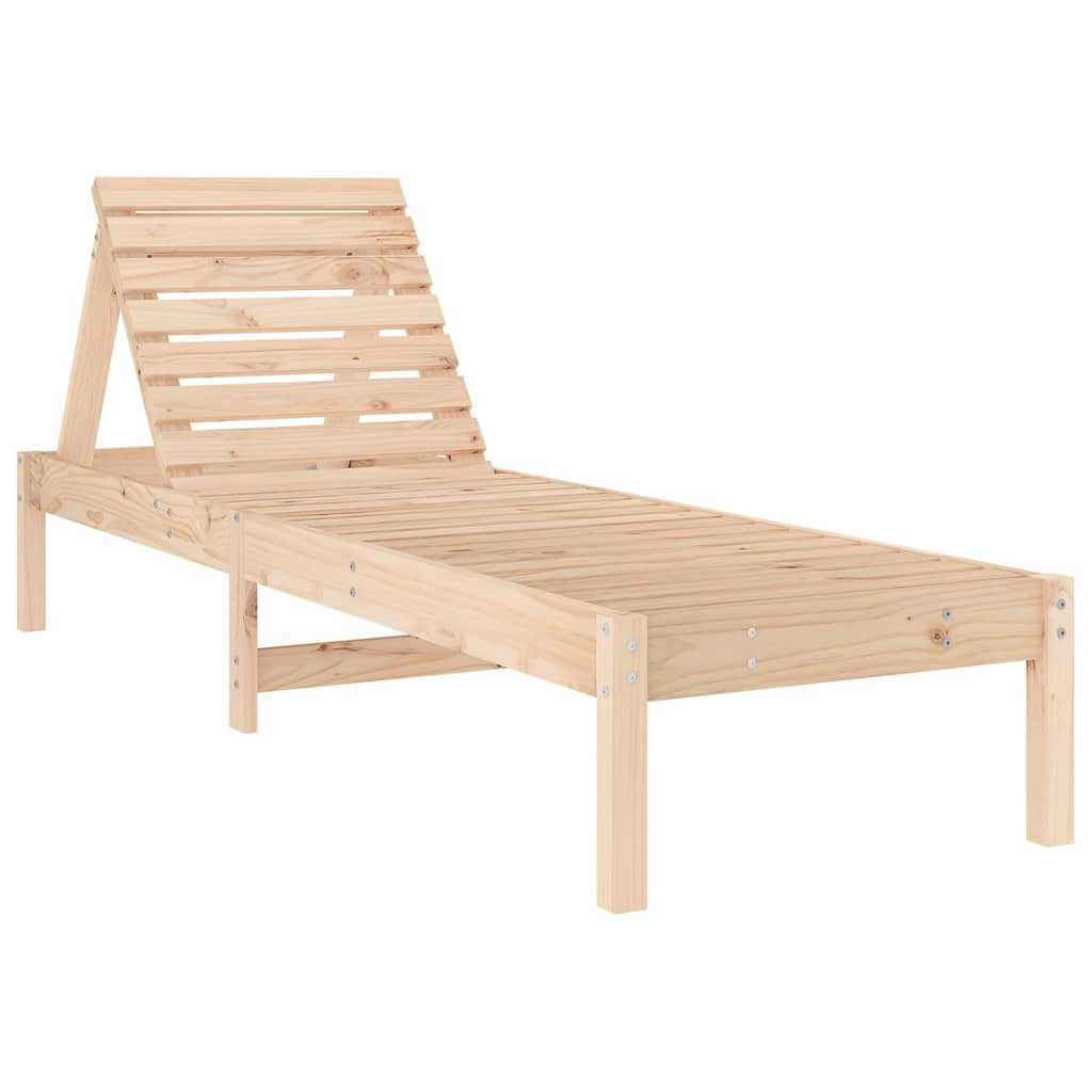 Solid Wood Sun Lounger with Adjustable Support