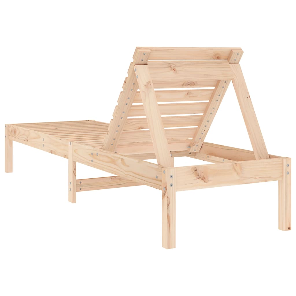 Solid Wood Sun Lounger with Adjustable Support
