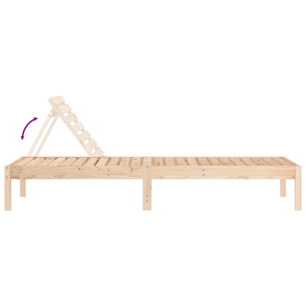 Solid Wood Sun Lounger with Adjustable Support