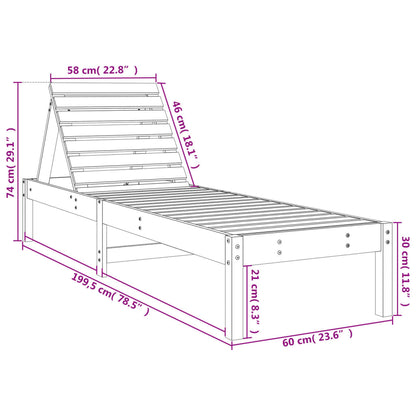 Solid Wood Sun Lounger with Adjustable Support