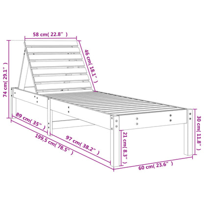 Solid Wood Sun Lounger with Adjustable Support