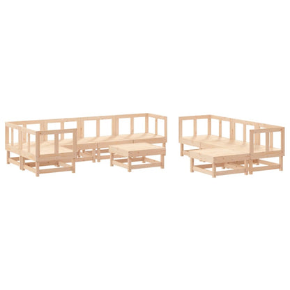10 Piece Garden Lounge Set in Solid Wood