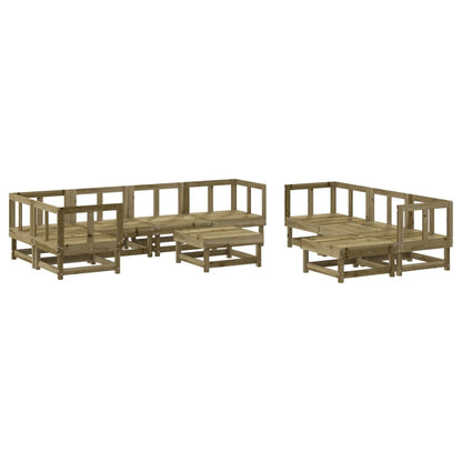 10 Piece Garden Lounge Set in Solid Wood