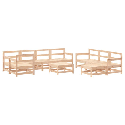 10 Piece Garden Lounge Set in Solid Wood