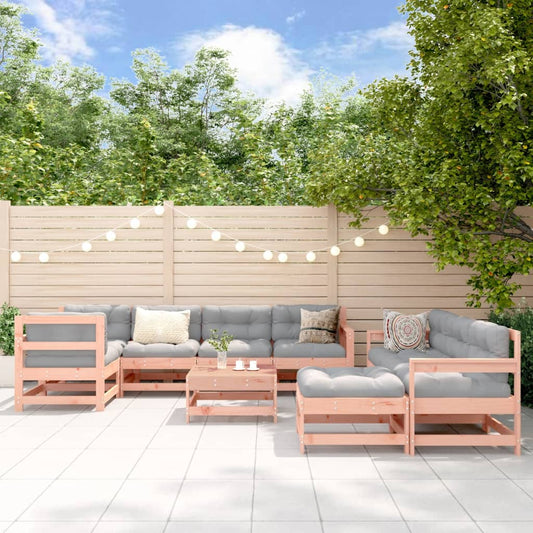 10 Piece Garden Lounge Set in Solid Wood