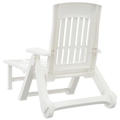 Folding Sun Lounger with Wheels