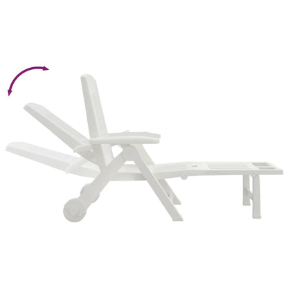 Folding Sun Lounger with Wheels