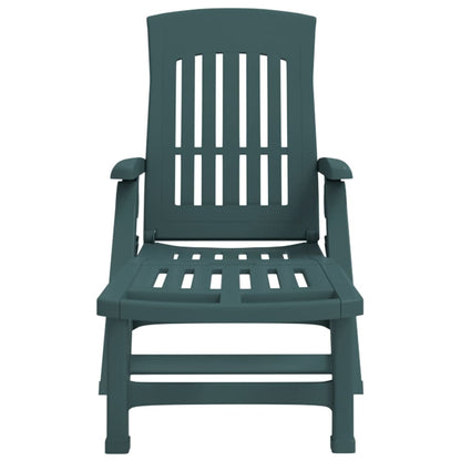 Folding Sun Lounger with Wheels