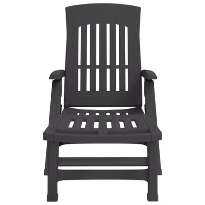 Folding Sun Lounger with Wheels