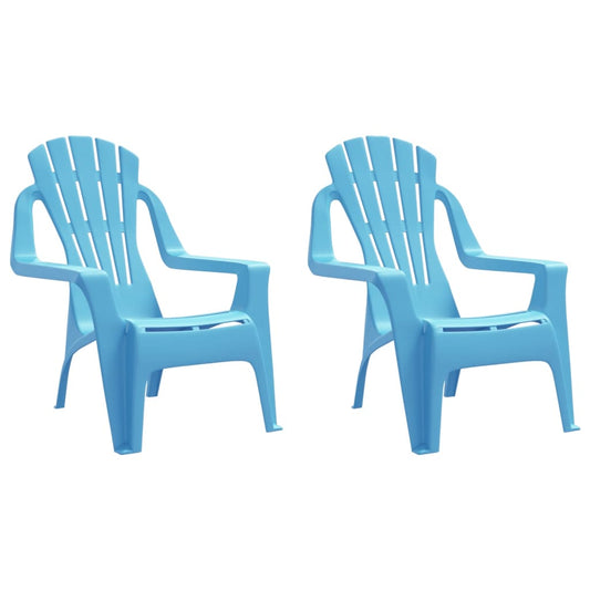 Kids Garden Chairs 2 pcs with Wooden Look
