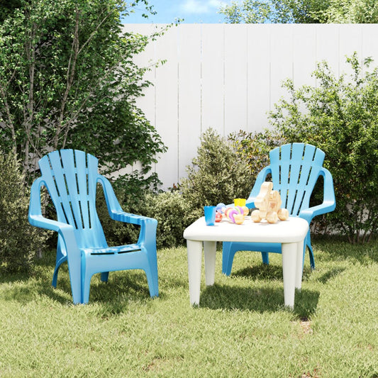 Kids Garden Chairs 2 pcs with Wooden Look