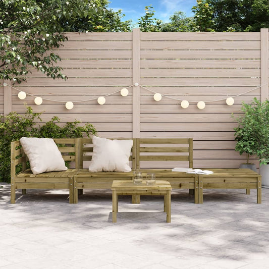 4-Seater Garden Sofa in Solid Wood