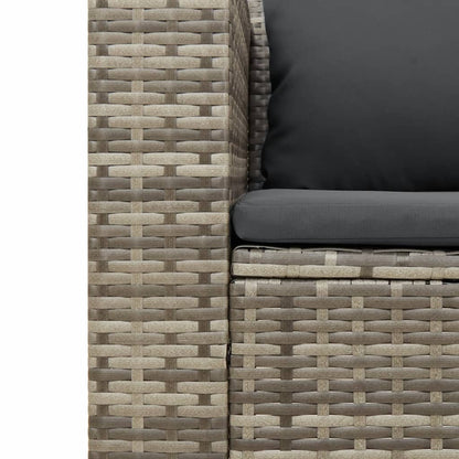 5 Piece Garden Sofa Set with Cushions in Poly Rattan and Acacia Wood