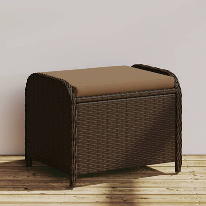 Rattan Garden Stool with Cushion