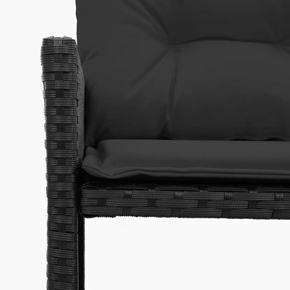L-Shaped Garden Sofa with Table and Cushions in Poly Rattan