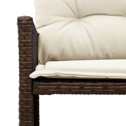 L-Shaped Garden Sofa with Table and Cushions in Poly Rattan