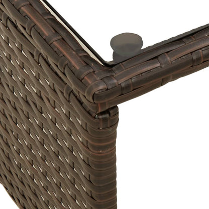 L-Shaped Garden Sofa with Table and Cushions in Poly Rattan