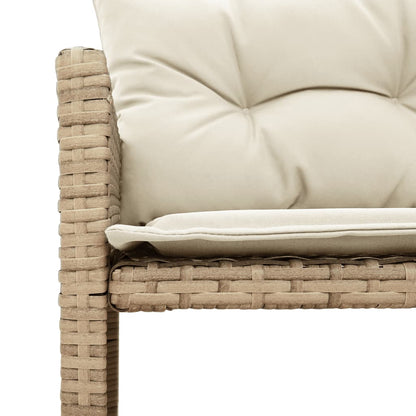 L-Shaped Garden Sofa with Table and Cushions in Poly Rattan