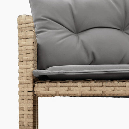 L-Shaped Garden Sofa with Table and Cushions in Poly Rattan