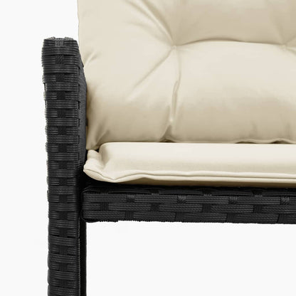 L-Shaped Garden Sofa with Table and Cushions in Poly Rattan