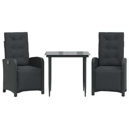 Rattan Bistro Set with Cushions - 3 Piece