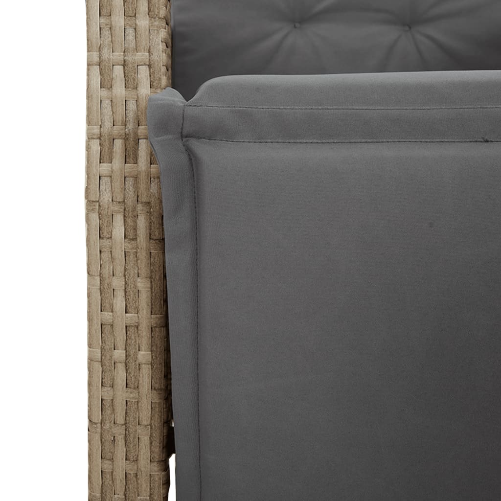 Rattan Bistro Set with Cushions - 3 Piece