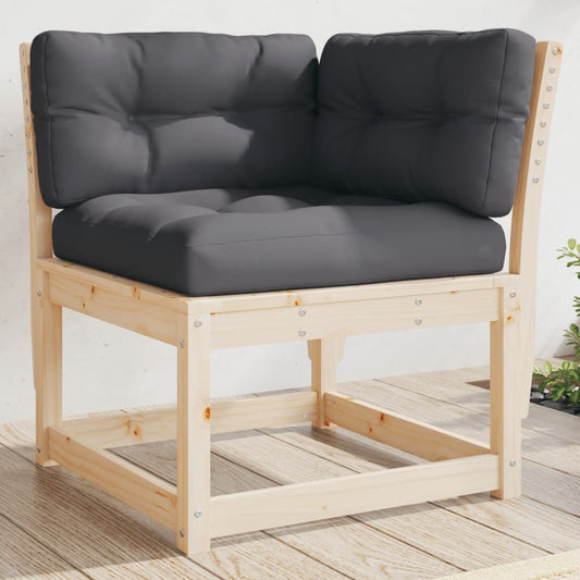 Solid Wood Garden Sofa Corner Chair with Optional Cushions
