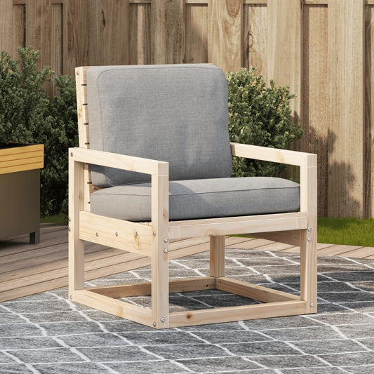 Garden Chair in Solid Wood with Cushion