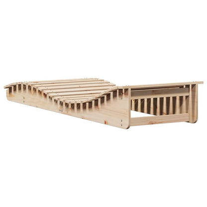 Solid Wood Curved Sun Lounger