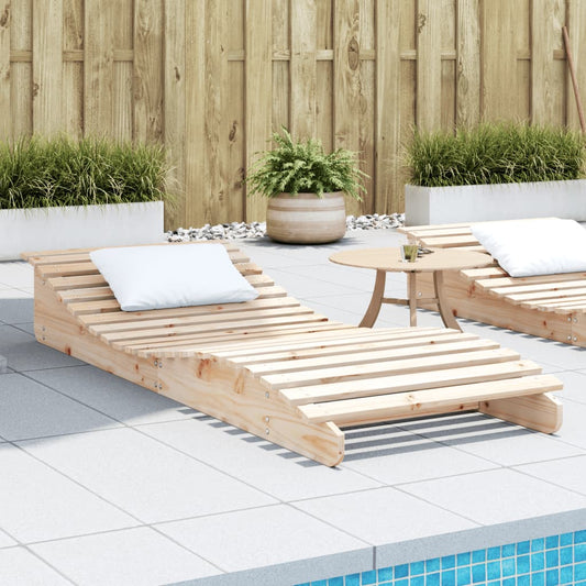 Solid Wood Curved Sun Lounger