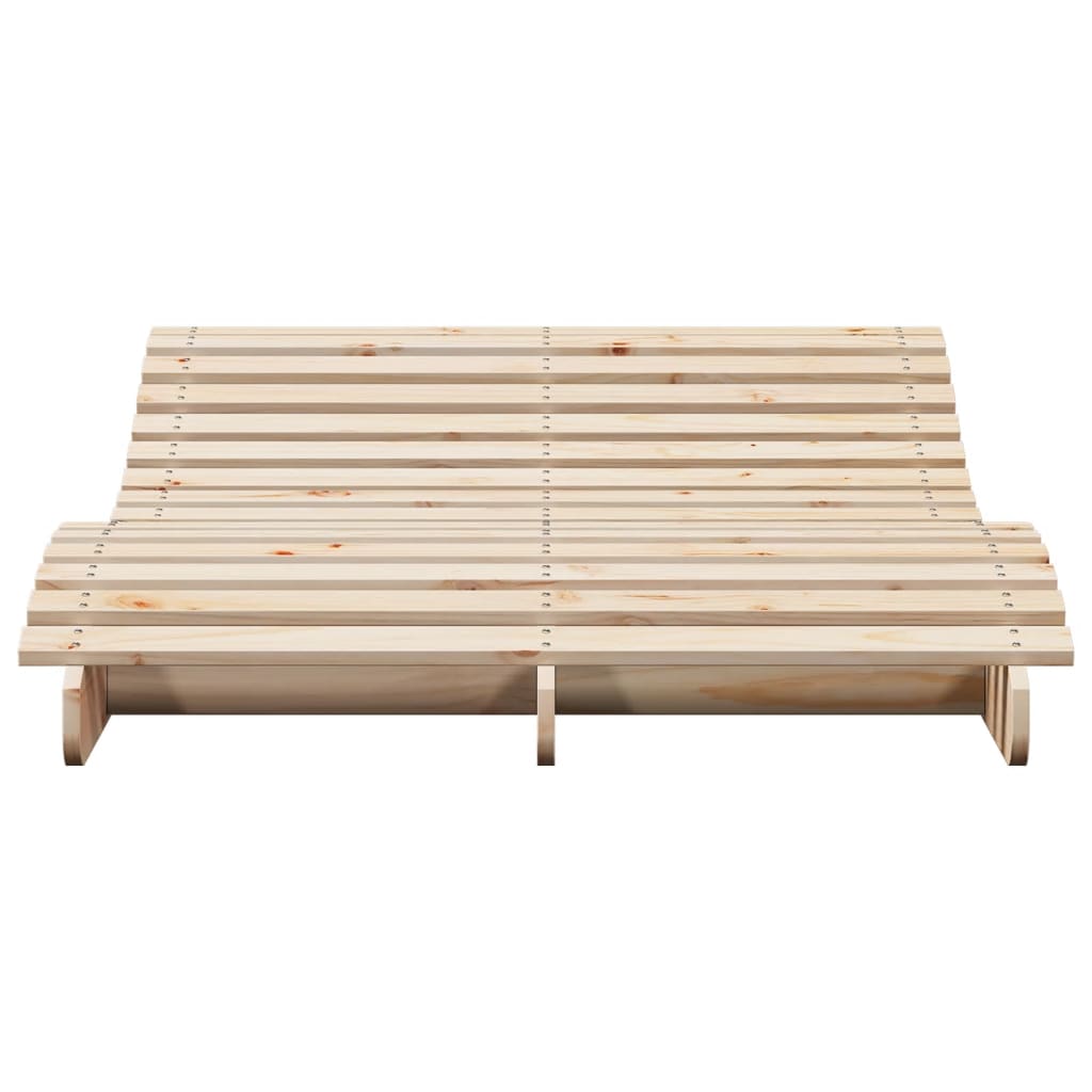 Solid Wood Curved Twin Sun Lounger