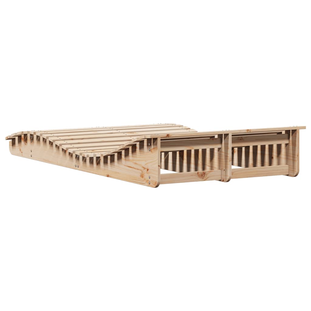 Solid Wood Curved Twin Sun Lounger