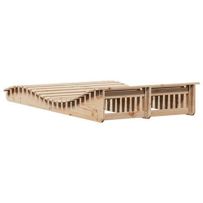 Solid Wood Curved Twin Sun Lounger