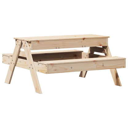 Kids Solid Wood Picnic Table with Sandpit