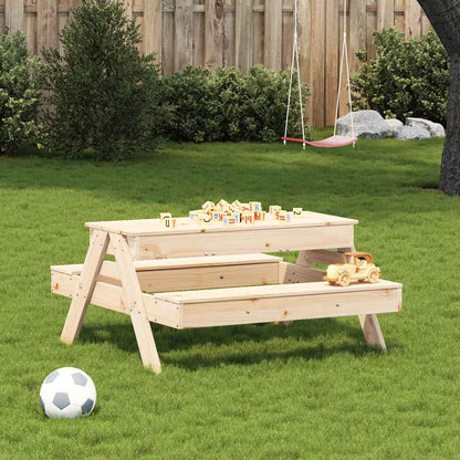 Kids Solid Wood Picnic Table with Sandpit