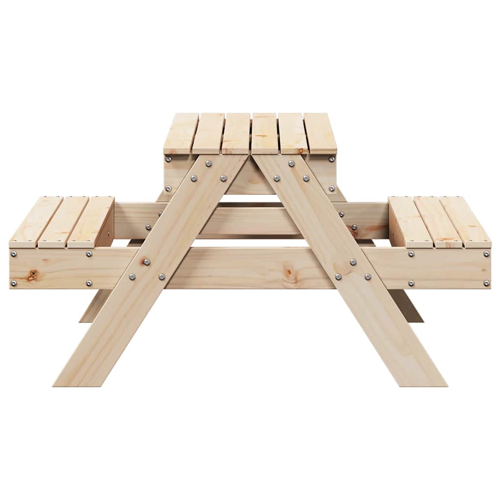 Kids Solid Wood Picnic Table with Sandpit