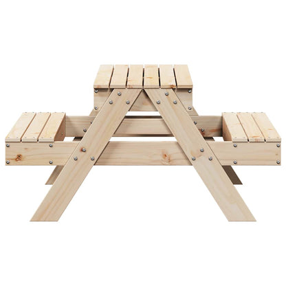 Kids Solid Wood Picnic Table with Sandpit