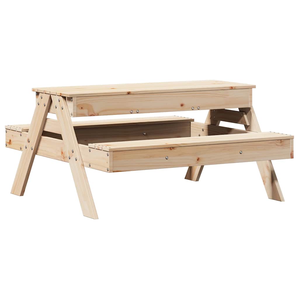 Kids Solid Wood Picnic Table with Sandpit