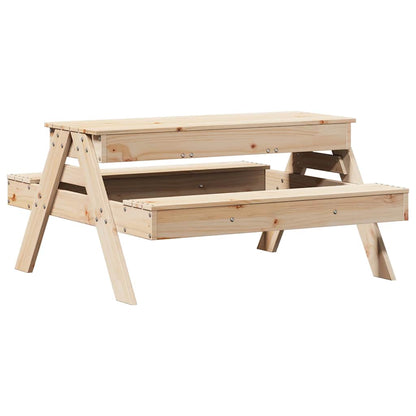 Kids Solid Wood Picnic Table with Sandpit