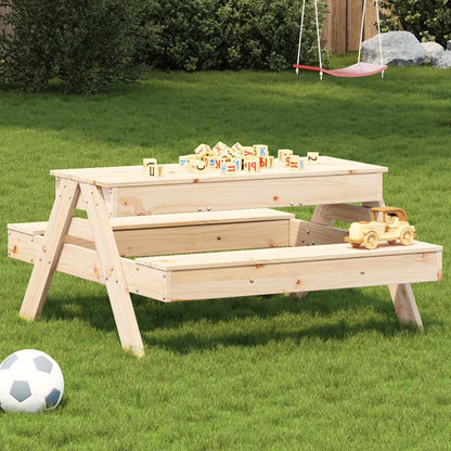 Kids Solid Wood Picnic Table with Sandpit