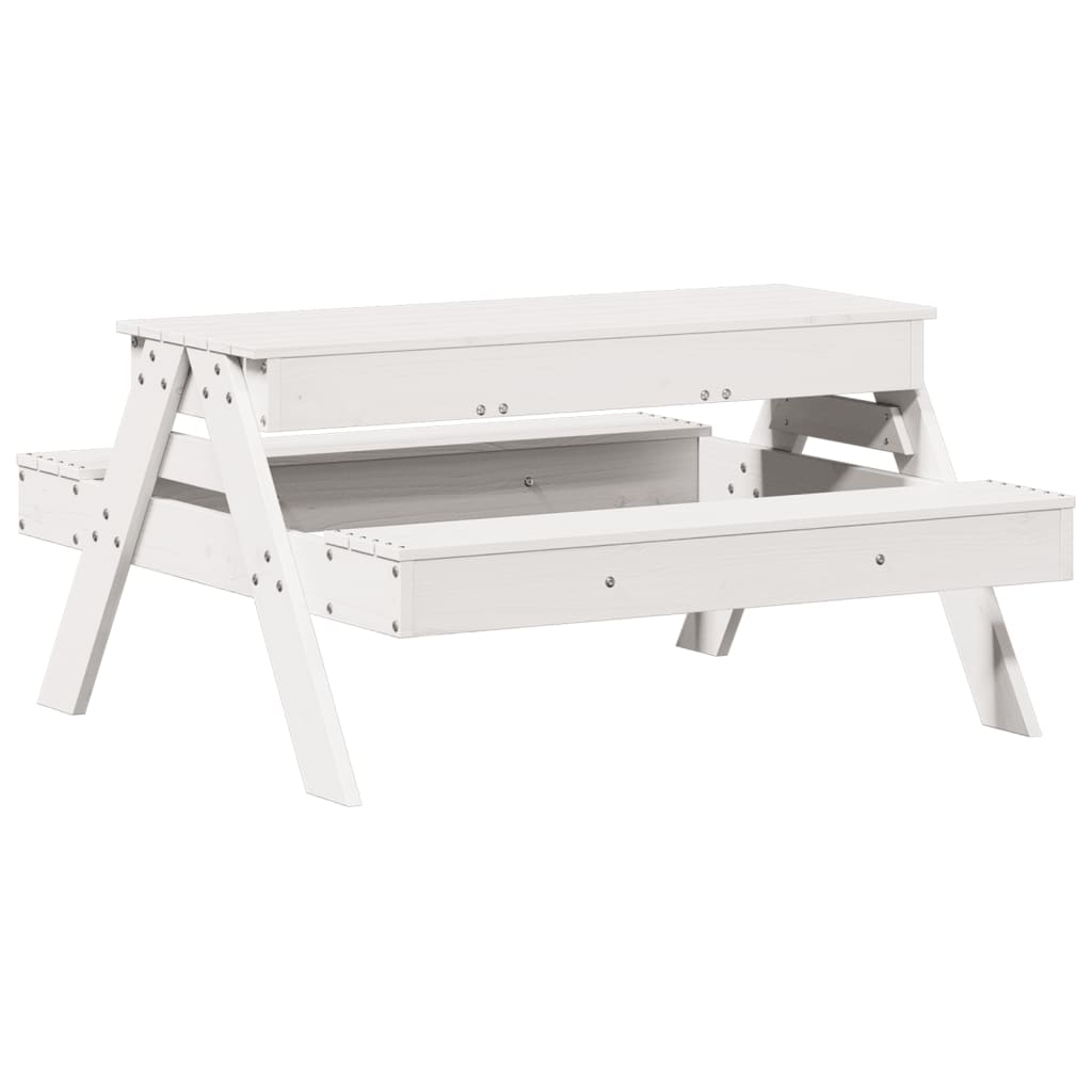 Kids Solid Wood Picnic Table with Sandpit