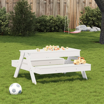 Kids Solid Wood Picnic Table with Sandpit