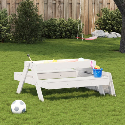 Kids Solid Wood Picnic Table with Sandpit