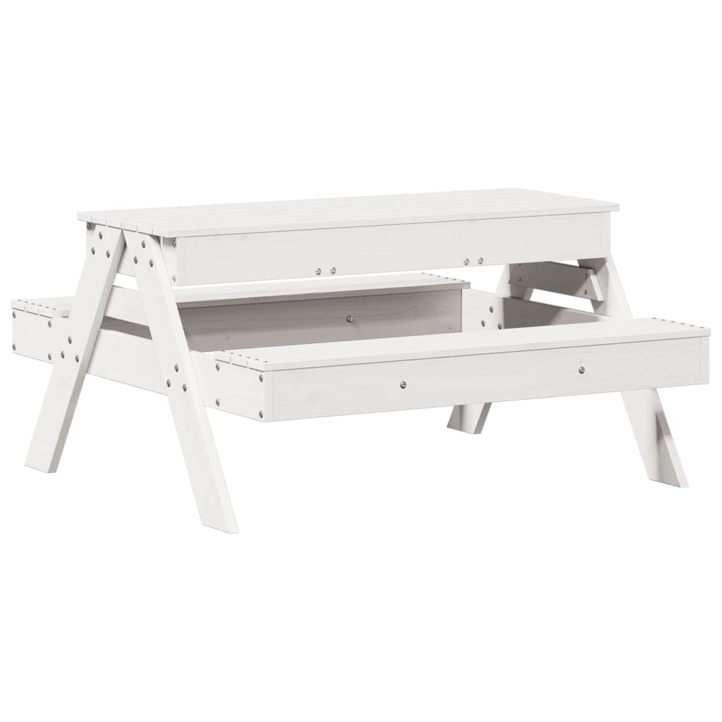 Kids Solid Wood Picnic Table with Sandpit