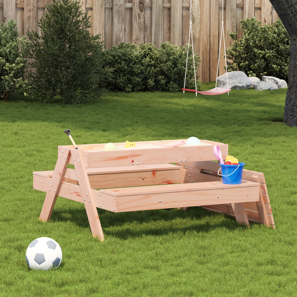 Kids Solid Wood Picnic Table with Sandpit