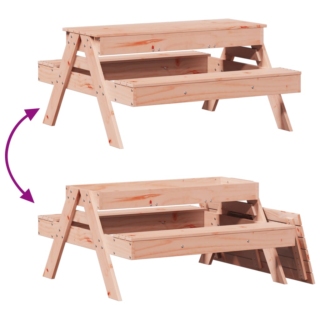 Kids Solid Wood Picnic Table with Sandpit