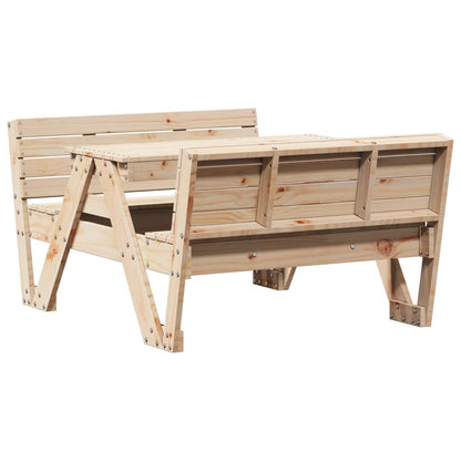 Kids Picnic Table in Solid Wood with Benches