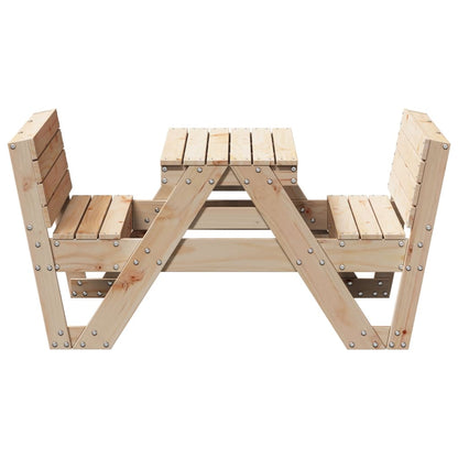 Kids Picnic Table in Solid Wood with Benches