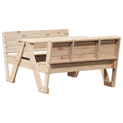 Kids Picnic Table in Solid Wood with Benches
