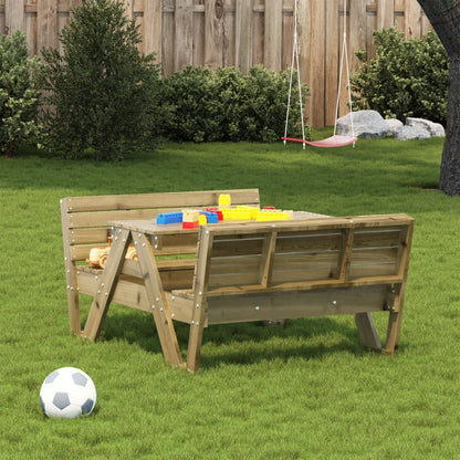 Kids Picnic Table in Solid Wood with Benches